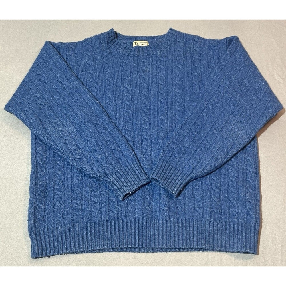Vtg LL Bean Lambs Wool Sweater Braided Men’s X-Large (Medium Measurements)